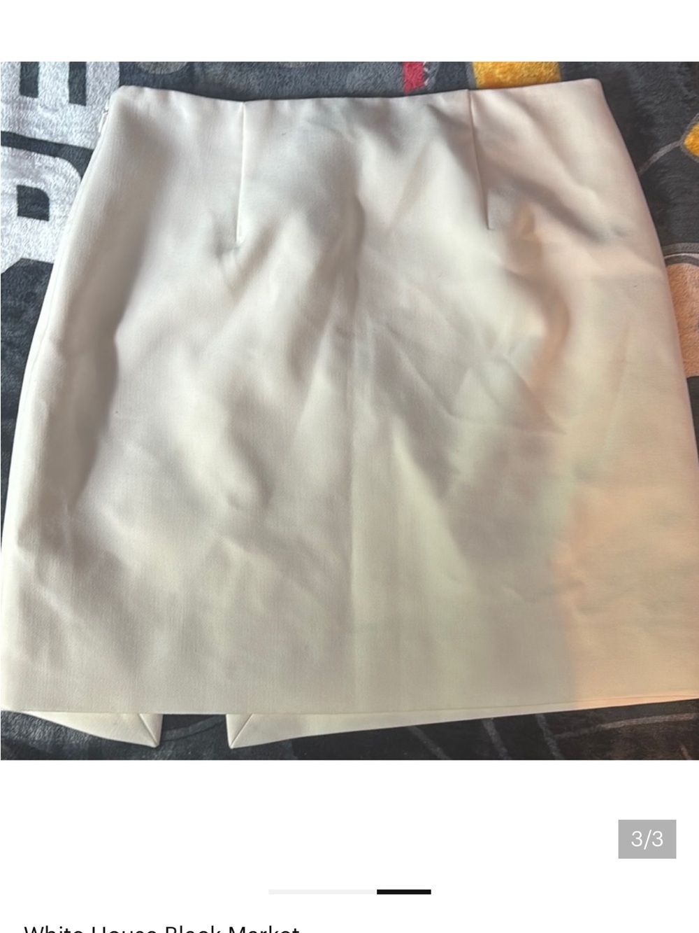 White House Black Market Cream Crepe Mini Skirt